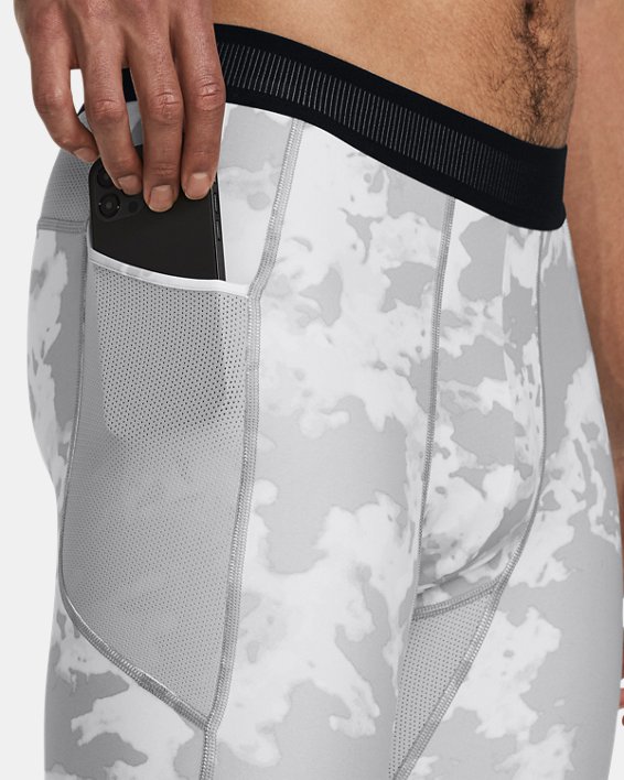 Men's HeatGear® Iso-Chill Printed Leggings in Gray image number 3
